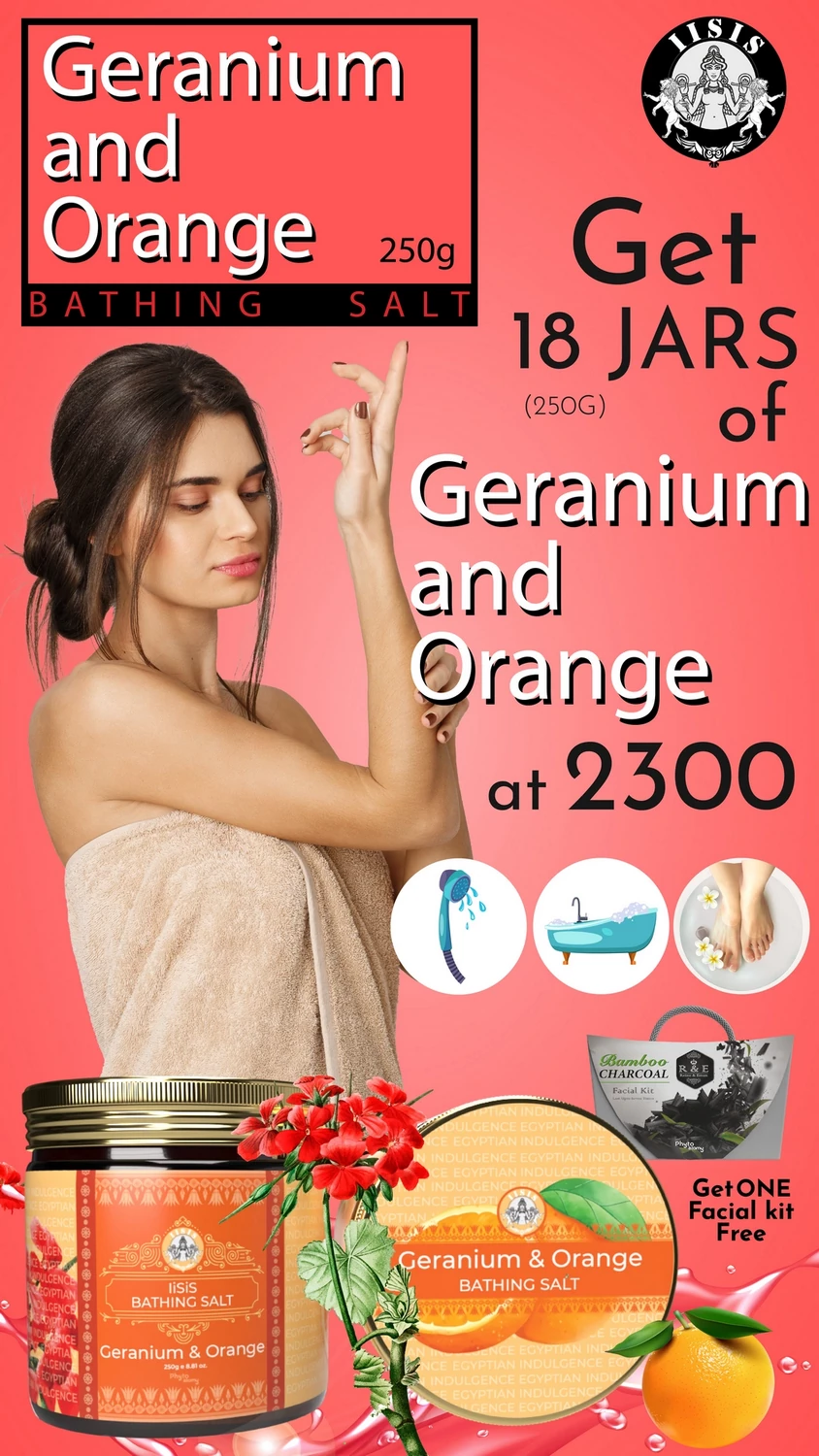 RBV B2B Geranium & Orange Bath Salt (250g) -18 Pcs.